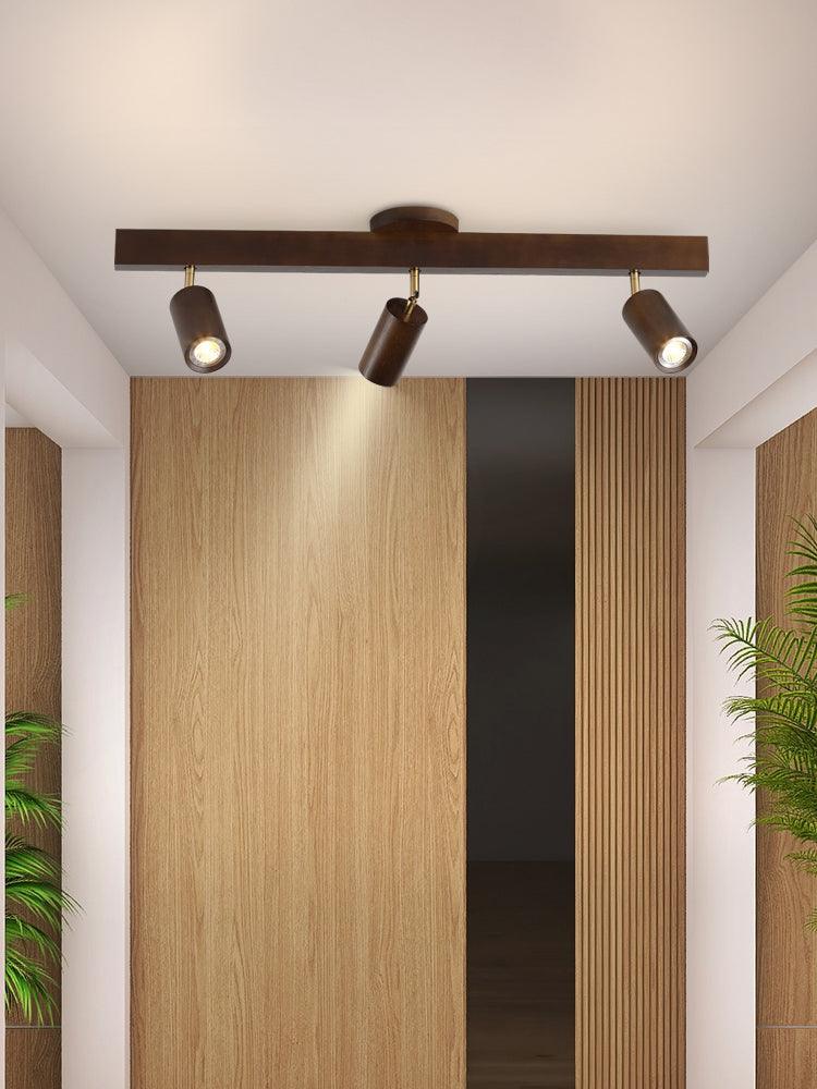 Minimalistische Houten Straler Massief Hout Verstelbare Plafondlamp