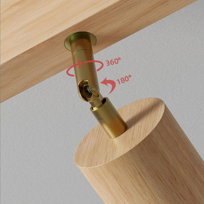 Minimalistische Houten Straler Massief Hout Verstelbare Plafondlamp