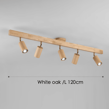 Minimalistische Houten Straler Massief Hout Verstelbare Plafondlamp Wit eik 5