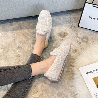 Warme Pantoffels Met Zacht Pluche En Antislipzool Voor Thuis Beige