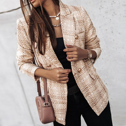 Tove Geruite Blazer Khaki