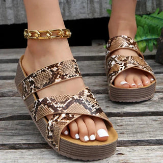 Sandalen Voor Ultiem Comfort En Ondersteuning Slangenprint