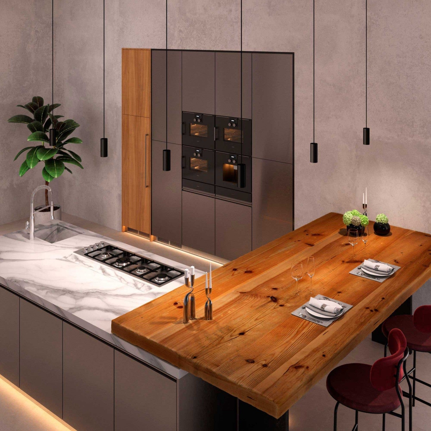 Creatieve Kabels Tube Pendel Zwart voor Elegante Verlichting