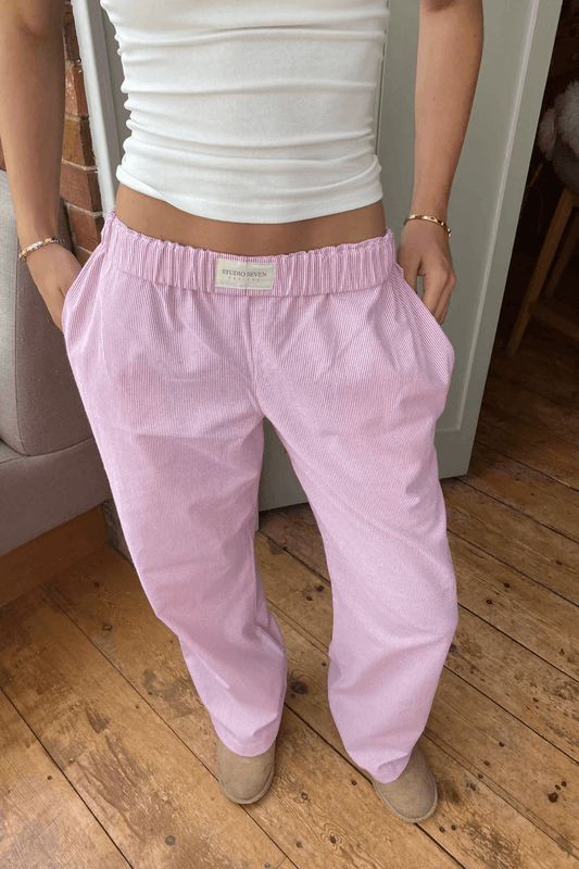 Joggingsbroek Relaxte Pasvorm Elastische Taille Zacht Dames Roze