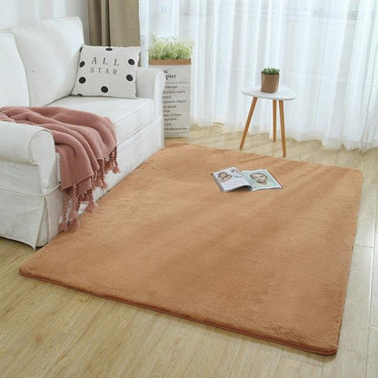 Extra Dikke Microfiber Vloerkleed met Faux Bont en Antislip Achterkant - Luxe en Comfortabel Vloerkleed voor Elk Interieur Koffie
