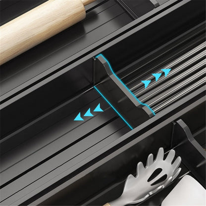 Aluminium Keukenlade Organizer met Antislip en Krasbestendig Ontwerp – Verstelbaar voor Diverse Lades