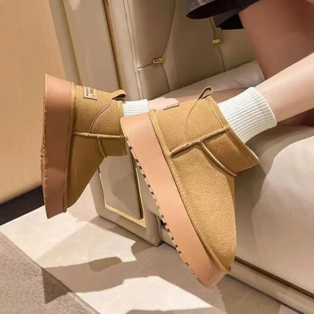 Dames Suède Mini Winterlaarzen - Pluizig, fleece en ondersteunend