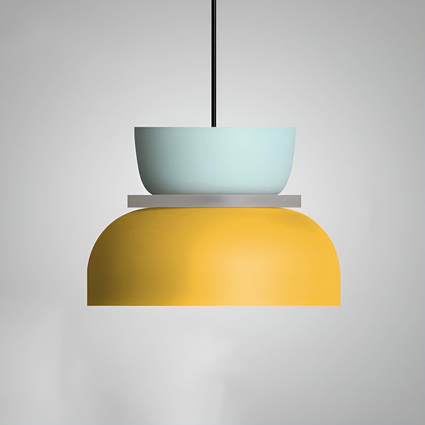 Lampara - Kleurrijke en Elegante Macaron LED Hanglamp Groot - Cyaan en Geel