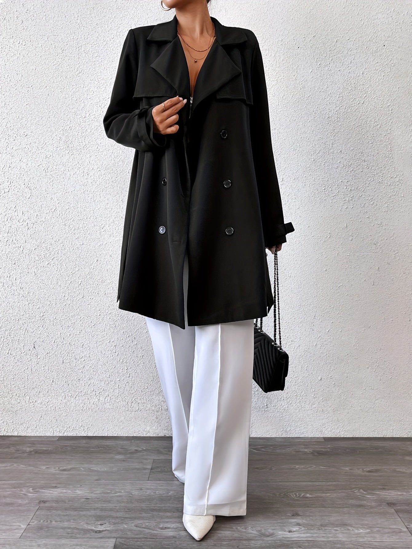 Dames Lange jas Dubbelzijdige met strikceintuur - Trench coat