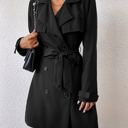Dames Lange jas Dubbelzijdige met strikceintuur - Trench coat