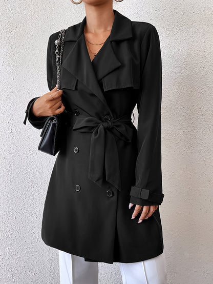 Dames Lange jas Dubbelzijdige met strikceintuur - Trench coat