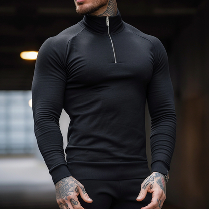 Heren Sweater Katoen Halve Rits Sweaters: Truien SEREIN