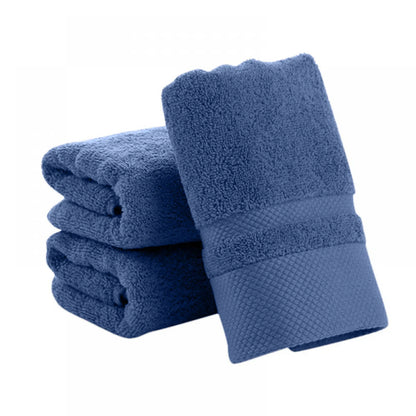 1 stuk 35X75Cm Katoenen Handdoeken, Badkamer Handdoeken Set,Ultra Zacht En Zeer Absorberend, SEREIN Donker Blauw One Size