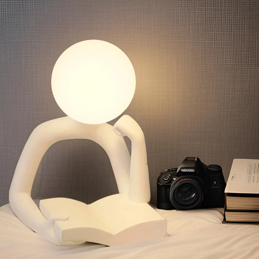 Amanti 'Thinker' Esthetische Maan Sculptuur Nachtlamp voor Sfeervolle Verlichting Wit