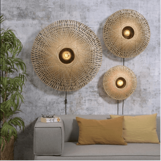 Solace - Luminaire Bambou Muur Decoratie Lamp "Kalimantan M"