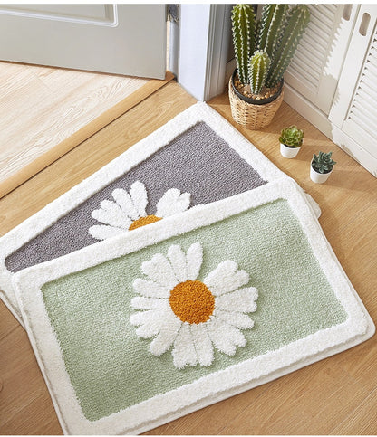 Badmat van Katoen met Bloemenprint - Zacht en Machinewasbaar