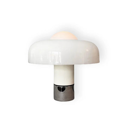 Nordlys Bauhaus Paddenstoel Tafellamp – Strakke lamp Moderne Verlichting Dia 30cm x H 35cm ∅ 11.8″ x H 13.8″ Wit EU Plug