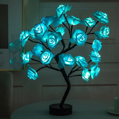 Betoverde Rozenboom met LED Verlichting voor Romantische Sfeer Blauw