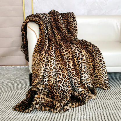 Buenta - Luipaardprint Faux Fur Deken voor Luxe Comfort