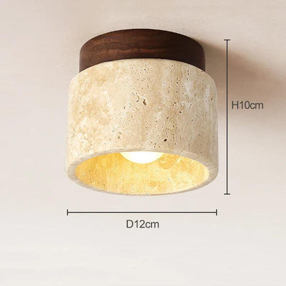 Buijou - Marmer & Hout Plafondlamp Voor Elegante Interieurs
