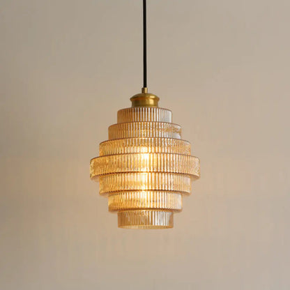 Buijou Vintage - Retro Glazen Hanglamp met Messing Afwerking