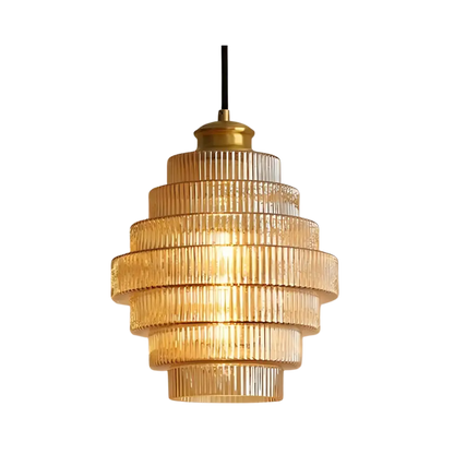 Buijou Vintage - Retro Glazen Hanglamp met Messing Afwerking