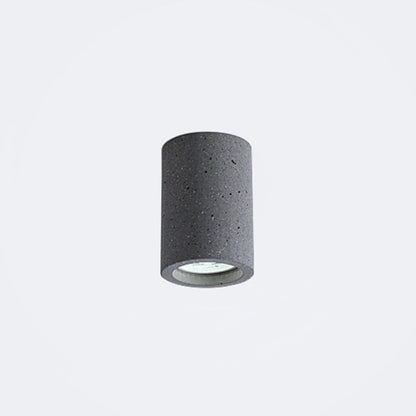 Mystic - Cement Cilinder LED Plafondlamp - Minimalistisch Design Donkergrijs 10 CM