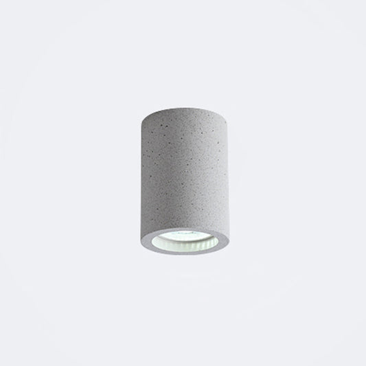 Mystic - Cement Cilinder LED Plafondlamp - Minimalistisch Design Wit 10 CM