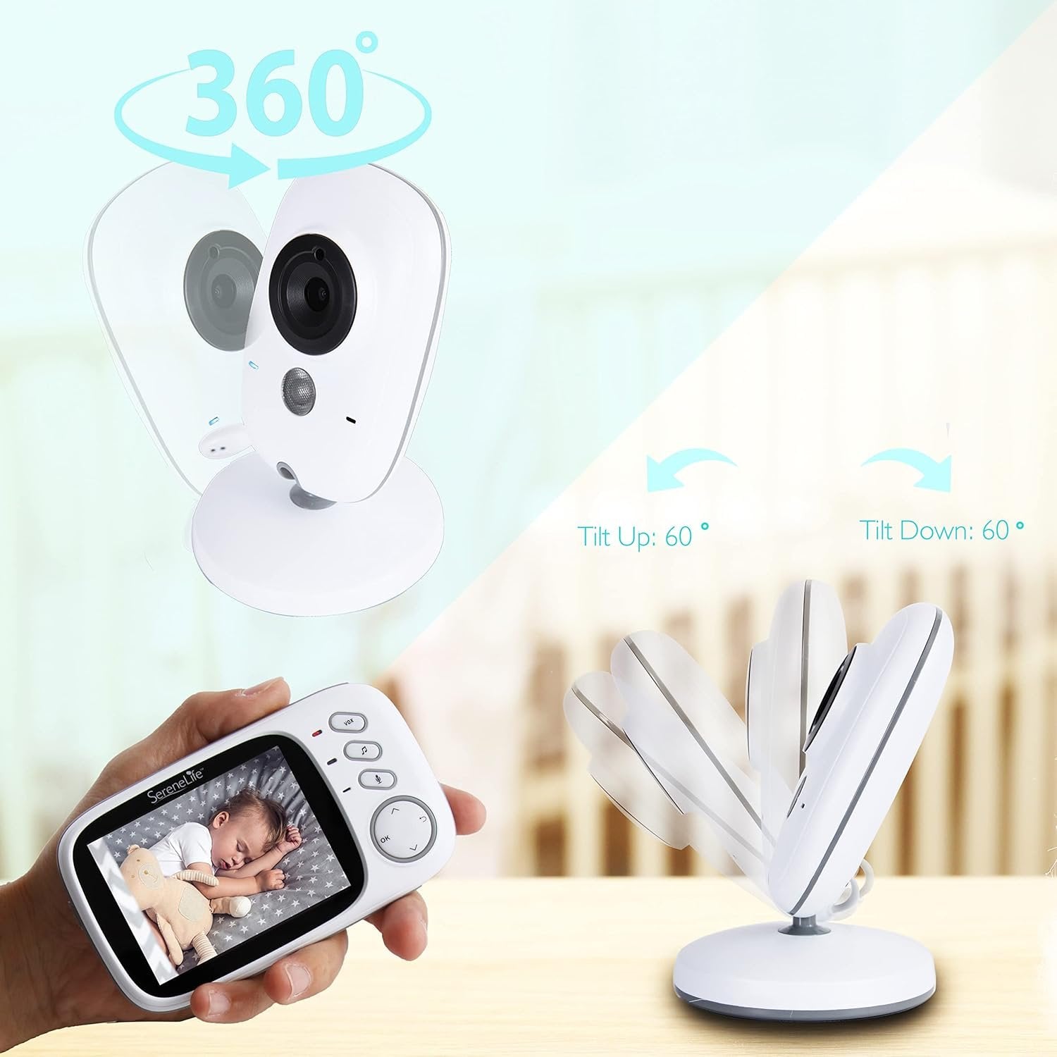Digitale Babyfoon - 2.4G, 3.2 Inch LCD, Nachtzicht & Camera