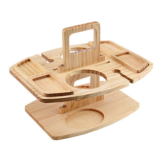 Draagbare Houten Picknickwijntafel 36x31x26cm Ruime Serveerruimte