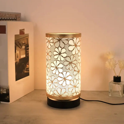 Elesso - Elegante Nordic Vintage Tafellamp | Zonnebloem Kap & Gouden Accenten | USB-Aangedreven Sfeerverlichting