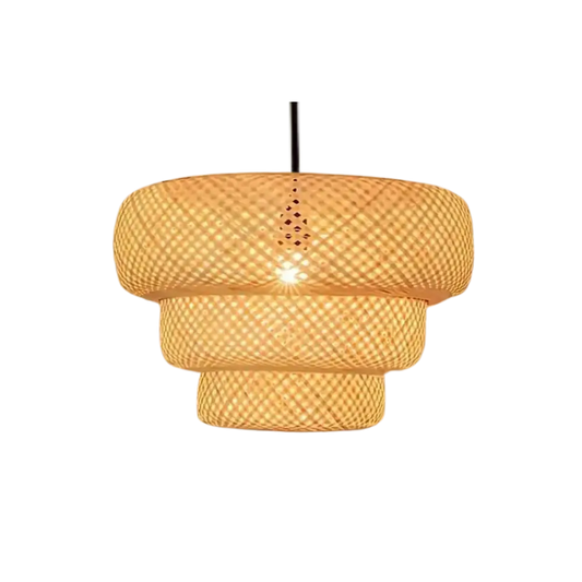 Elesso Lampade - Bauhaus Handgeweven Rieten Hanglamp van Lumière Design SEREIN