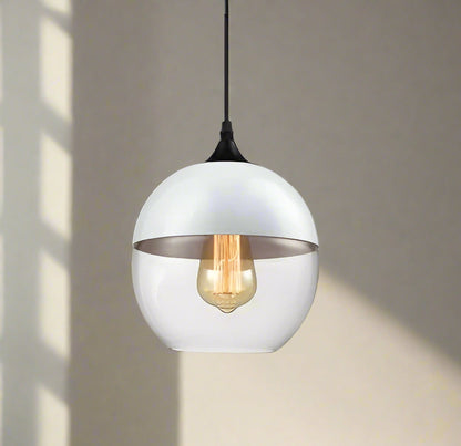 Glühzauber - Luxe Hanglamp van Mondgeblazen Glas en Hout Wit Peer | Transparant