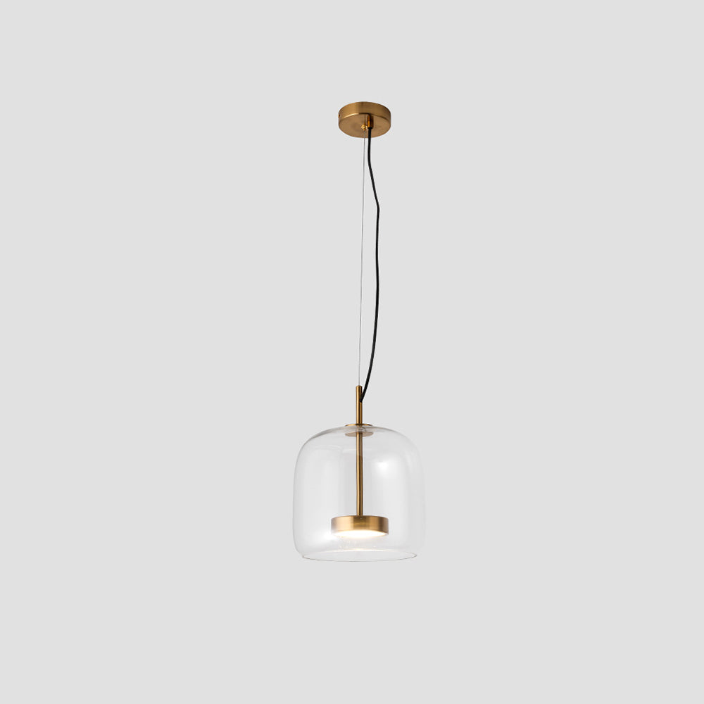 Glühzauber - Luxe Retro LED Hanglampen van Gouden Metaal en Glas 25CM Duidelijk