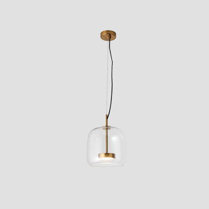 Glühzauber - Luxe Retro LED Hanglampen van Gouden Metaal en Glas 25CM Duidelijk