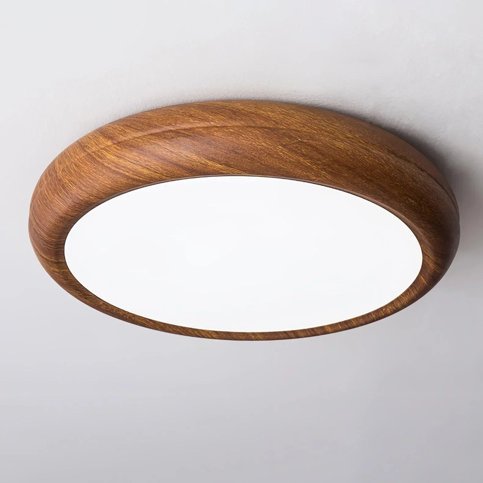Nordlys - Houten Nerf Ronde Plafondlamp – Warme Lamp Minimalistische Verlichting
