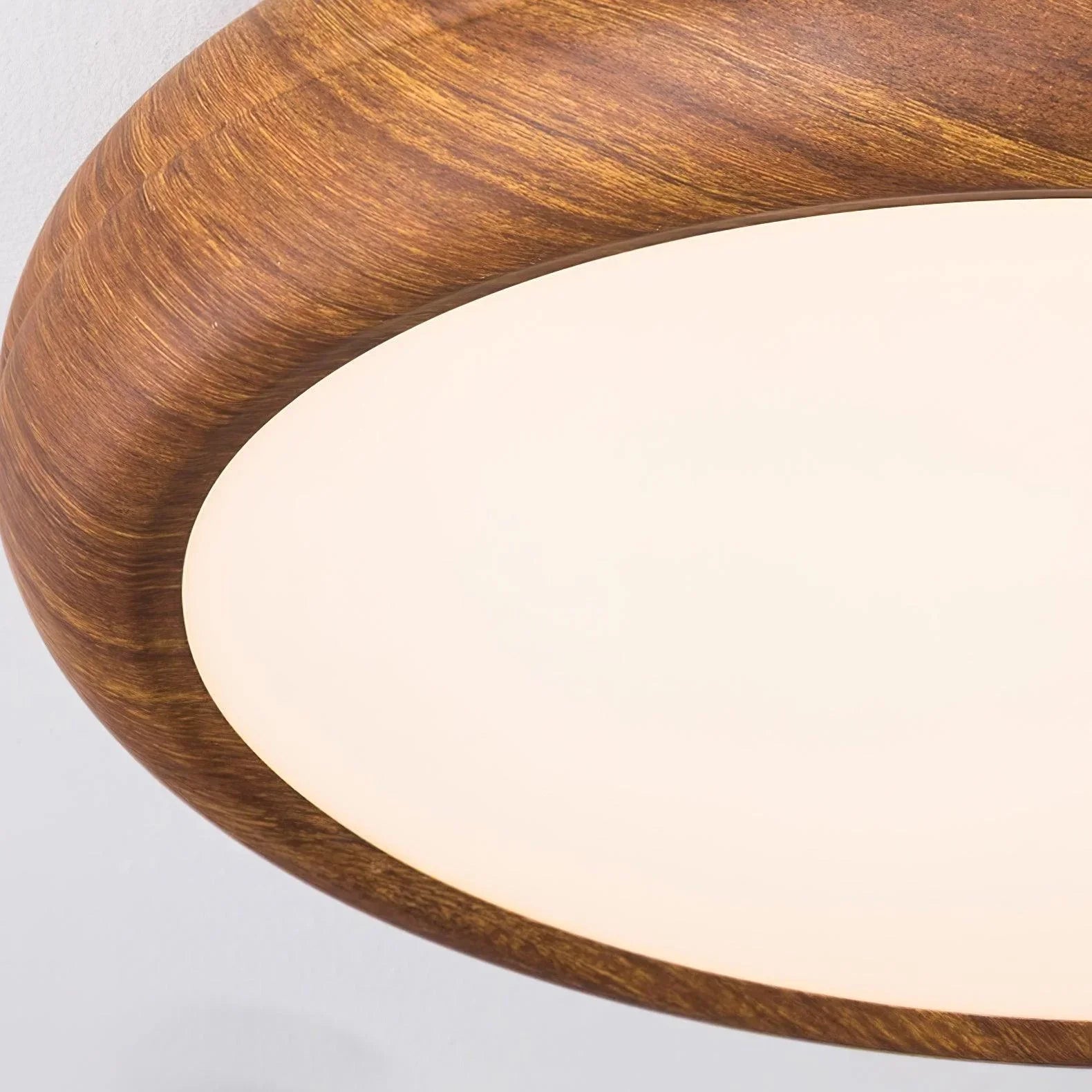Nordlys - Houten Nerf Ronde Plafondlamp – Warme Lamp Minimalistische Verlichting