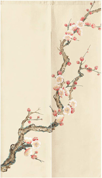 Kōmei - Japanse Bloemen Noren Deur Gordijn voor Decoratieve Privacy