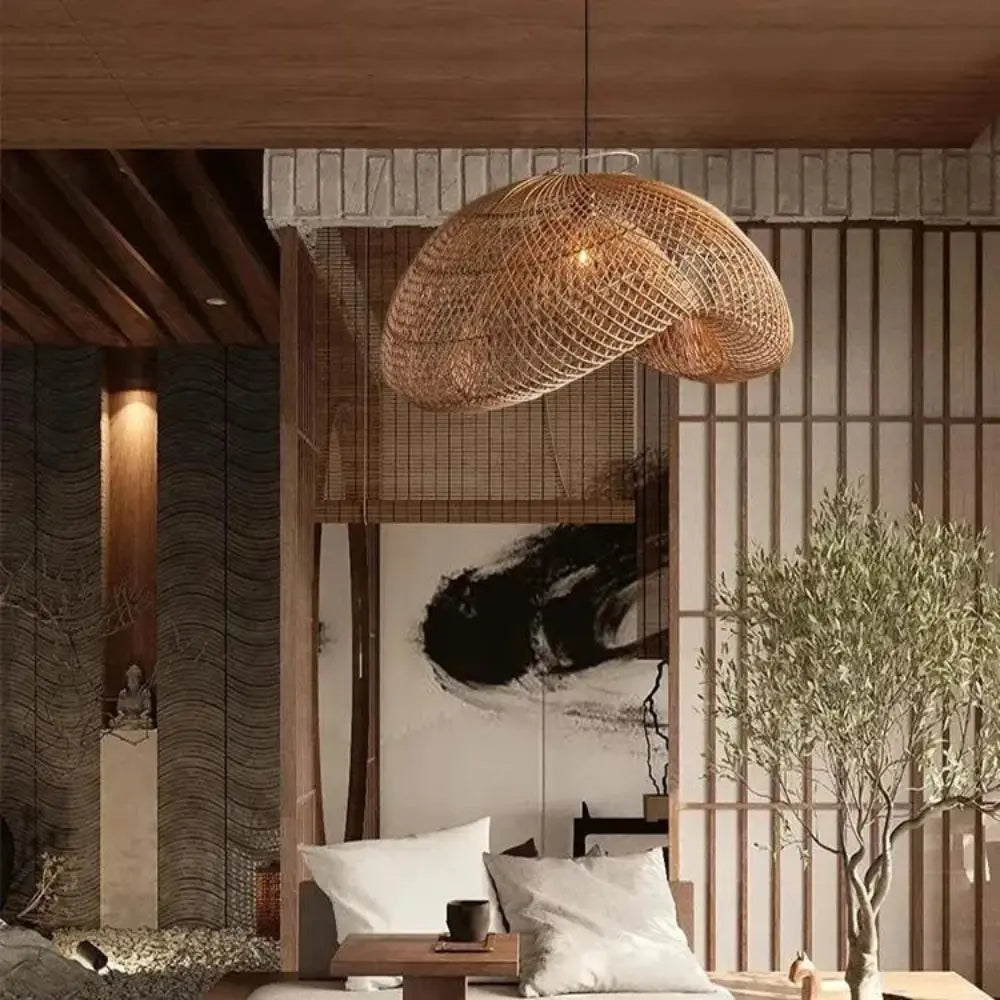 Kōmei Wabi-Sabi - Japanse Hanglamp van Bamboe en Rotan