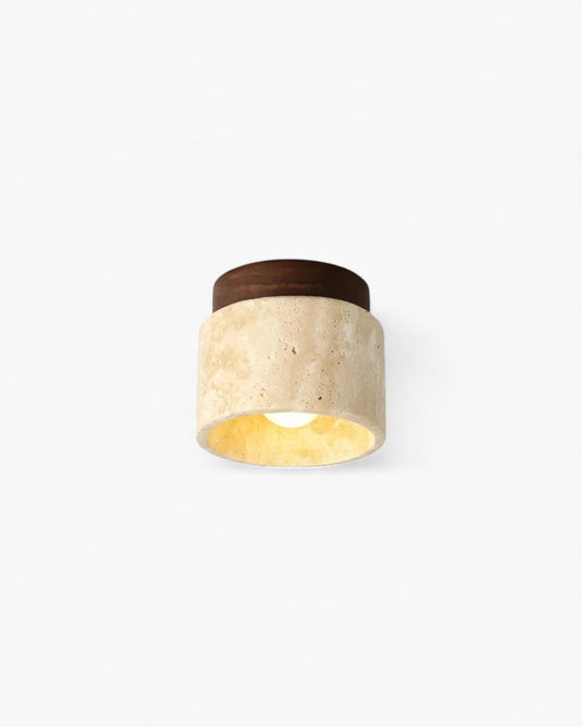 La Roche Travertine Plafondlamp voor een Luxe en Warme Sfeer