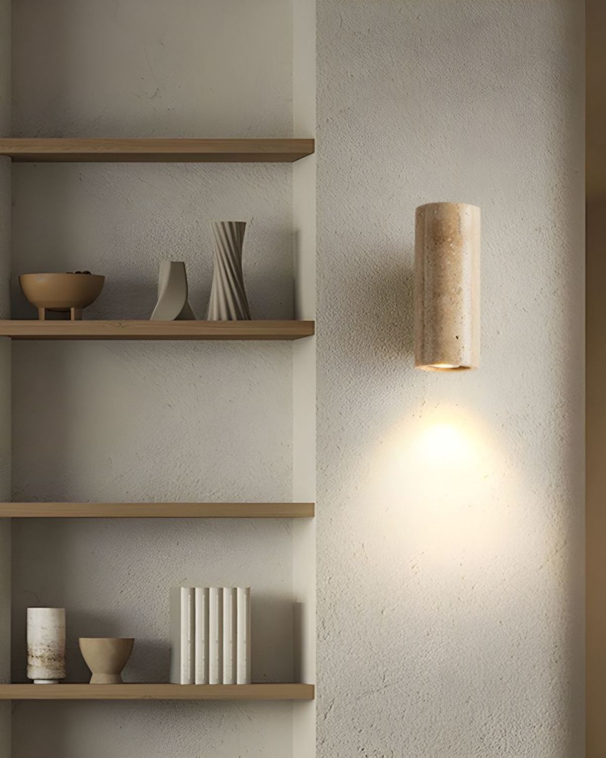 Lumino - Bloc Lamp van Natuursteen met Warme Gloed