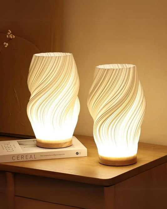 Saoel – 'Wavy' Sculpted 3D Golf Geprinte Tafellamp