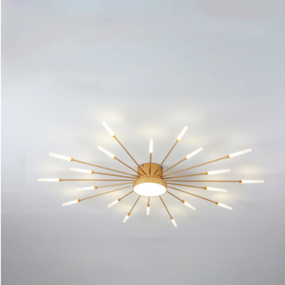 Nørdix - Moderne Vuurwerk LED Plafondlampen Zwart Goud Woonkamer SEREIN Glod 18W Universeel Wit