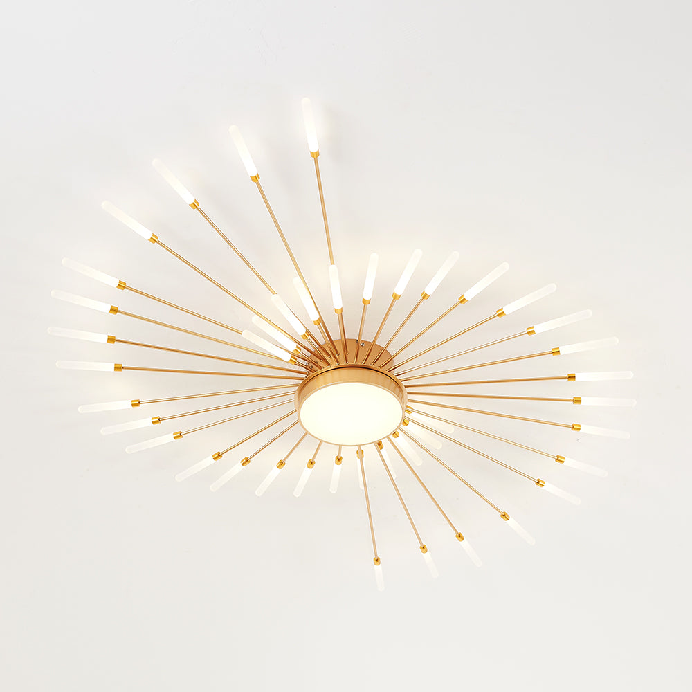 Nørdix - Moderne Vuurwerk LED Plafondlampen Zwart Goud Woonkamer