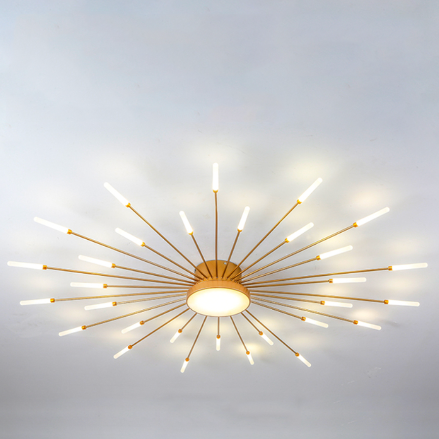 Nørdix - Moderne Vuurwerk LED Plafondlampen Zwart Goud Woonkamer