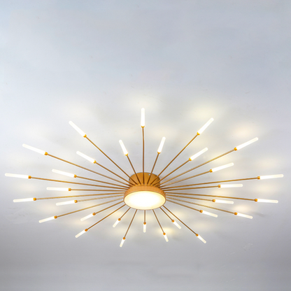 Nørdix - Moderne Vuurwerk LED Plafondlampen Zwart Goud Woonkamer