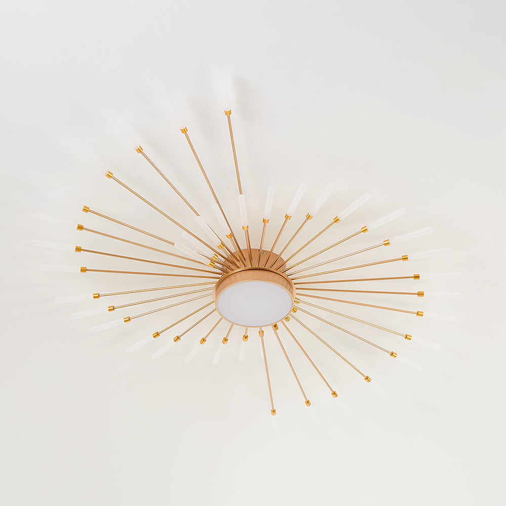 Nørdix - Moderne Vuurwerk LED Plafondlampen Zwart Goud Woonkamer SEREIN