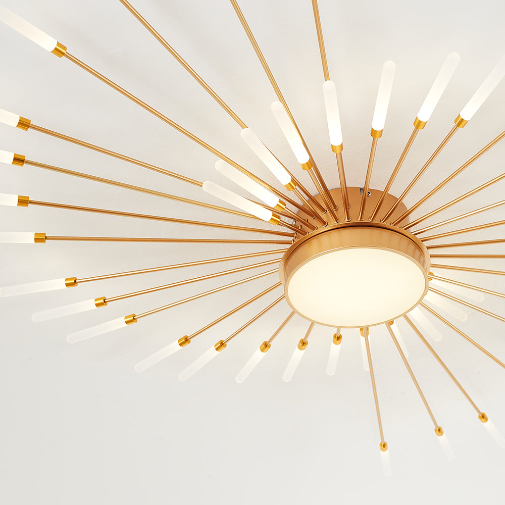 Nørdix - Moderne Vuurwerk LED Plafondlampen Zwart Goud Woonkamer SEREIN