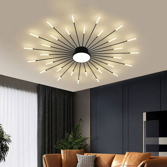 Nørdix - Moderne Vuurwerk LED Plafondlampen Zwart Goud Woonkamer