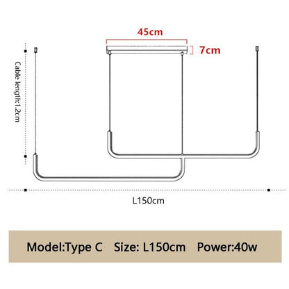Lumino - Moderne minimalistische LED-druppel Lamp L150cm